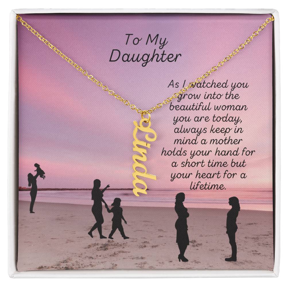 For DAUGHTER:  CUSTOM Vertical Name Necklace