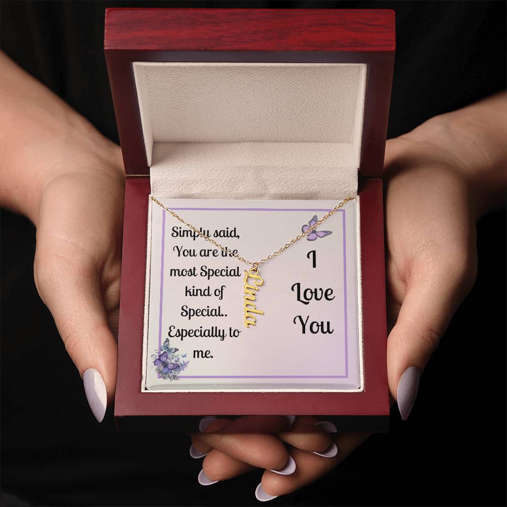 For HER:  CUSTOM Vertical Name Necklace - Option 1