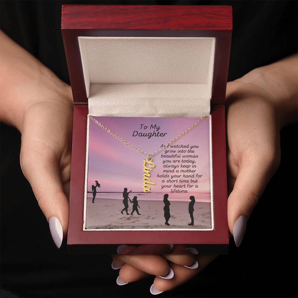 For DAUGHTER:  CUSTOM Vertical Name Necklace