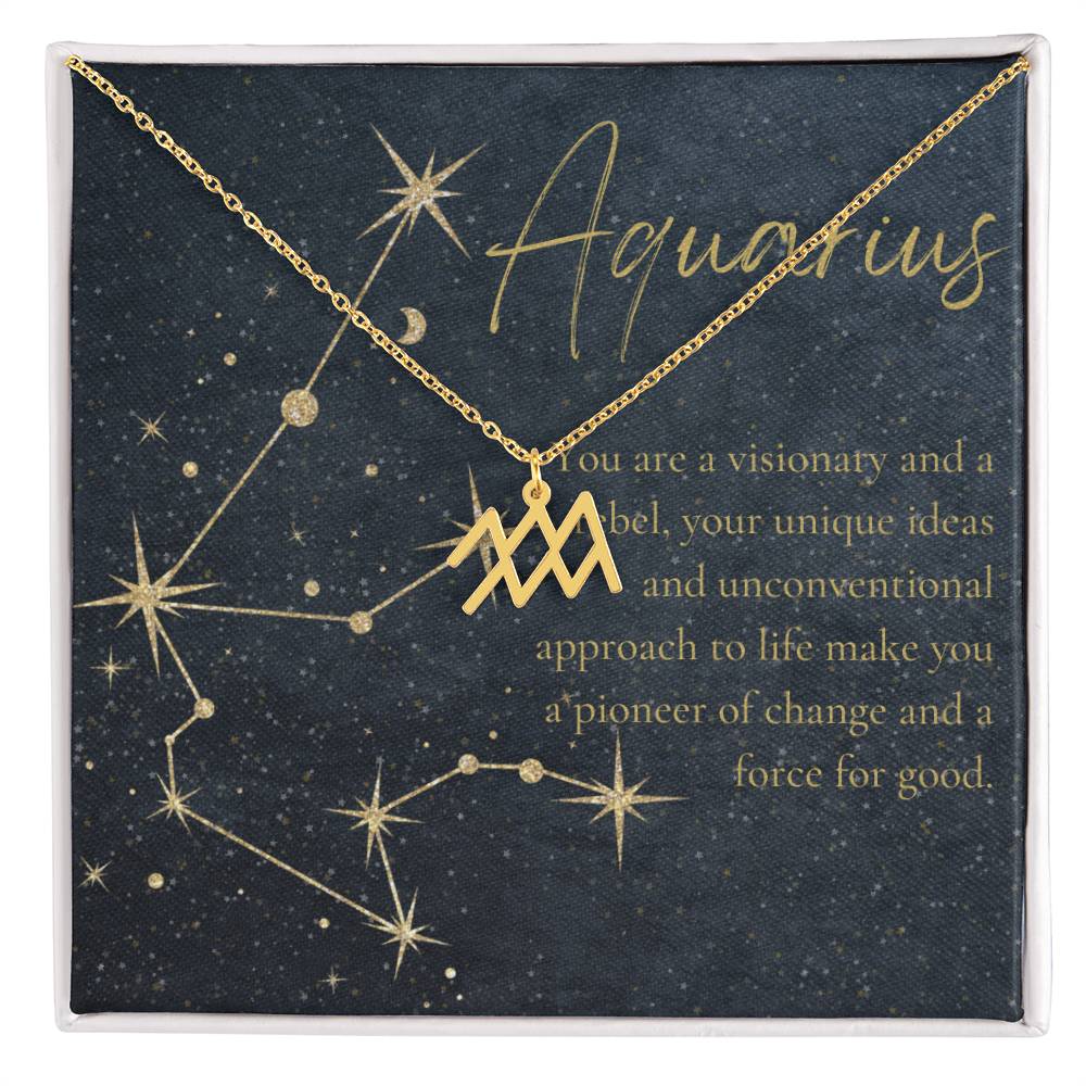 For The STYLEFLUENCER: Zodiac Symbol Necklace (Aquarius)