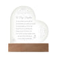 For FAMILY: Engraved Acrylic Heart Plaque (Mom)