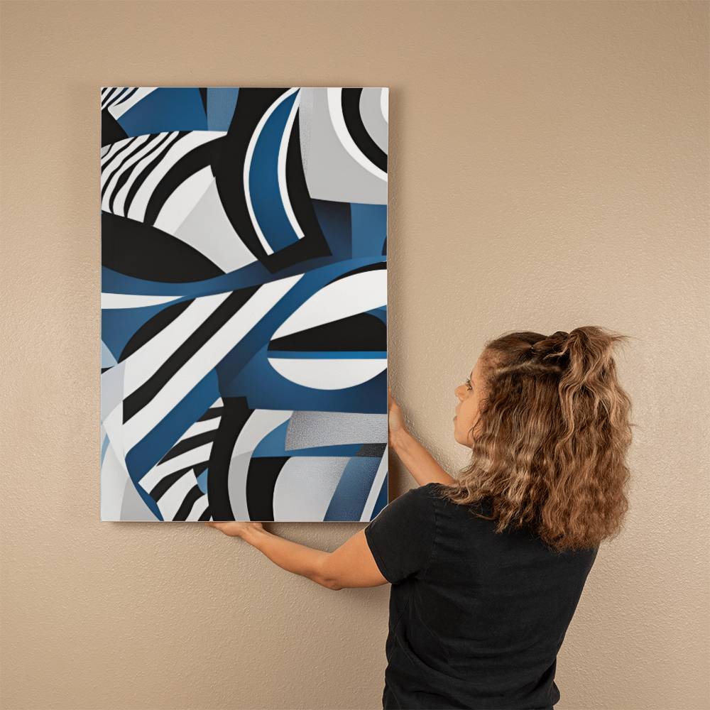 For FAMILY: Gallery  Wrapped  Canvas  "Zebra Blue"